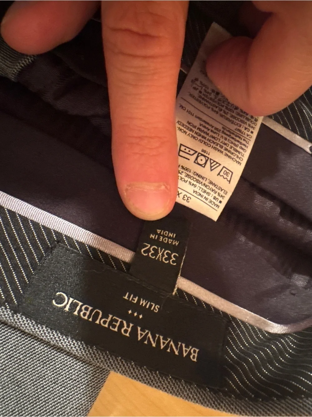 Banana Republic Men's Gray Sharkskin Suit - 42R Jacket, 33x32 Pant - Slim Fit
